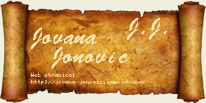 Jovana Jonović vizit kartica